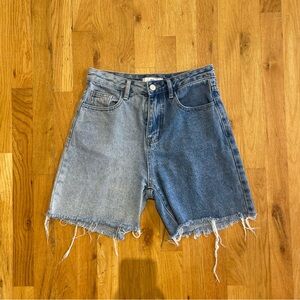 ADIKA two toned denim shorts